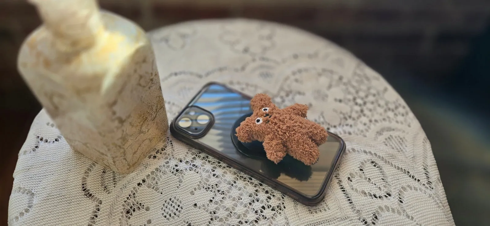 🐻 Fluffy Teddy Phone Grip 🐻