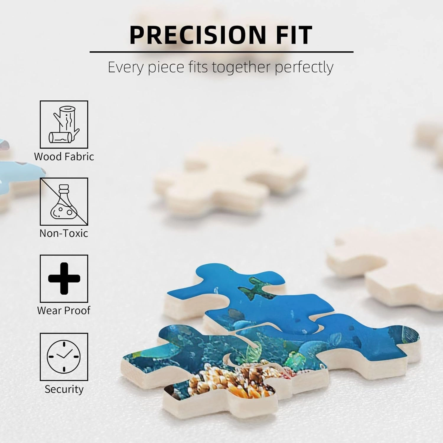 1000 Piece Jigsaw Puzzles for Adults Challenging Puzzle Wooden Picture Puzzle Personalized Custom Ocean Sea Seabed Coral Fish Wood Puzzle for Family Game Nights Gifts 29.5x19.7 inches Puzzle