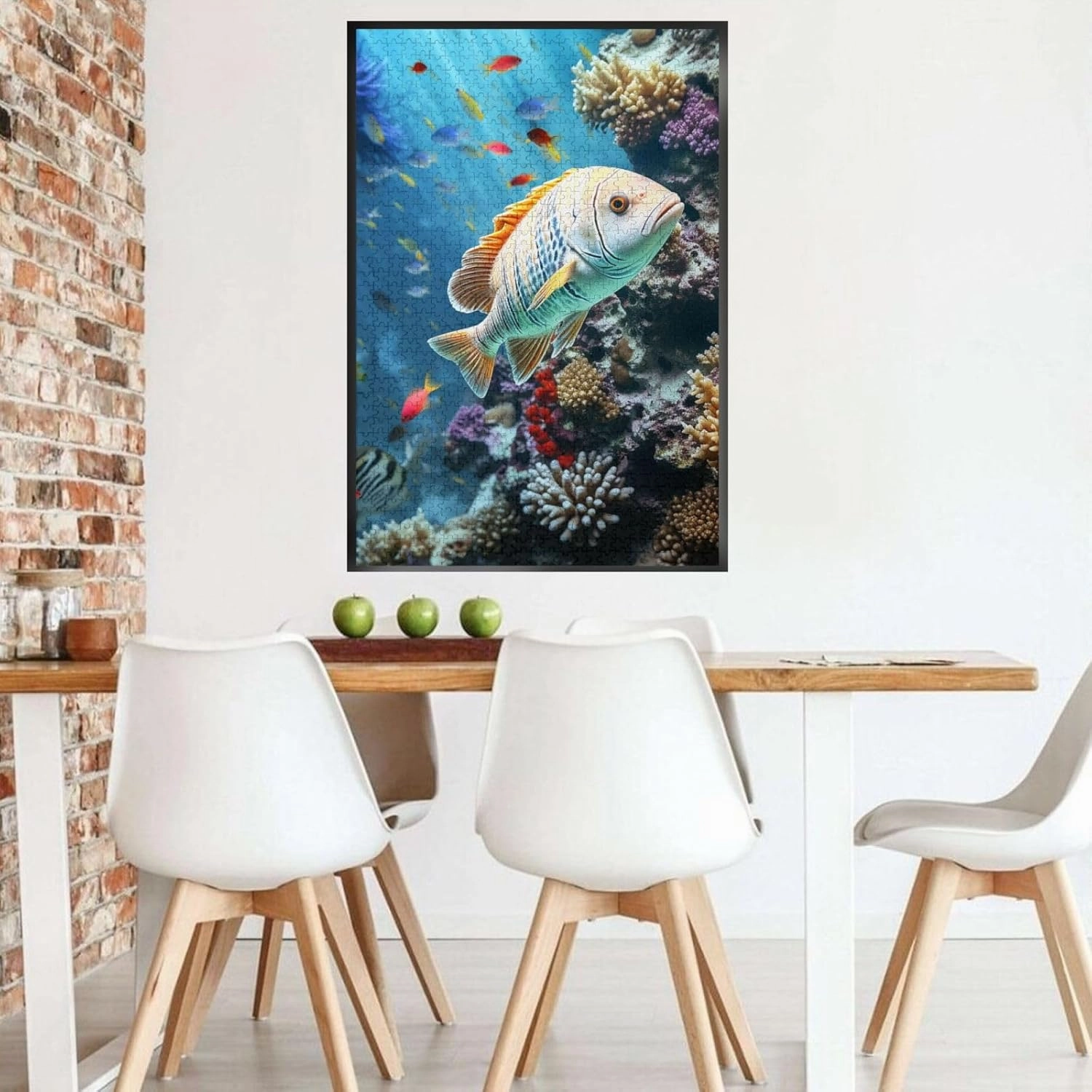 1000 Piece Jigsaw Puzzles for Adults Challenging Puzzle Wooden Picture Puzzle Personalized Custom Seabed Underwater Fish Wood Puzzle for Family Game Nights Gifts 29.5x19.7 inches Puzzle