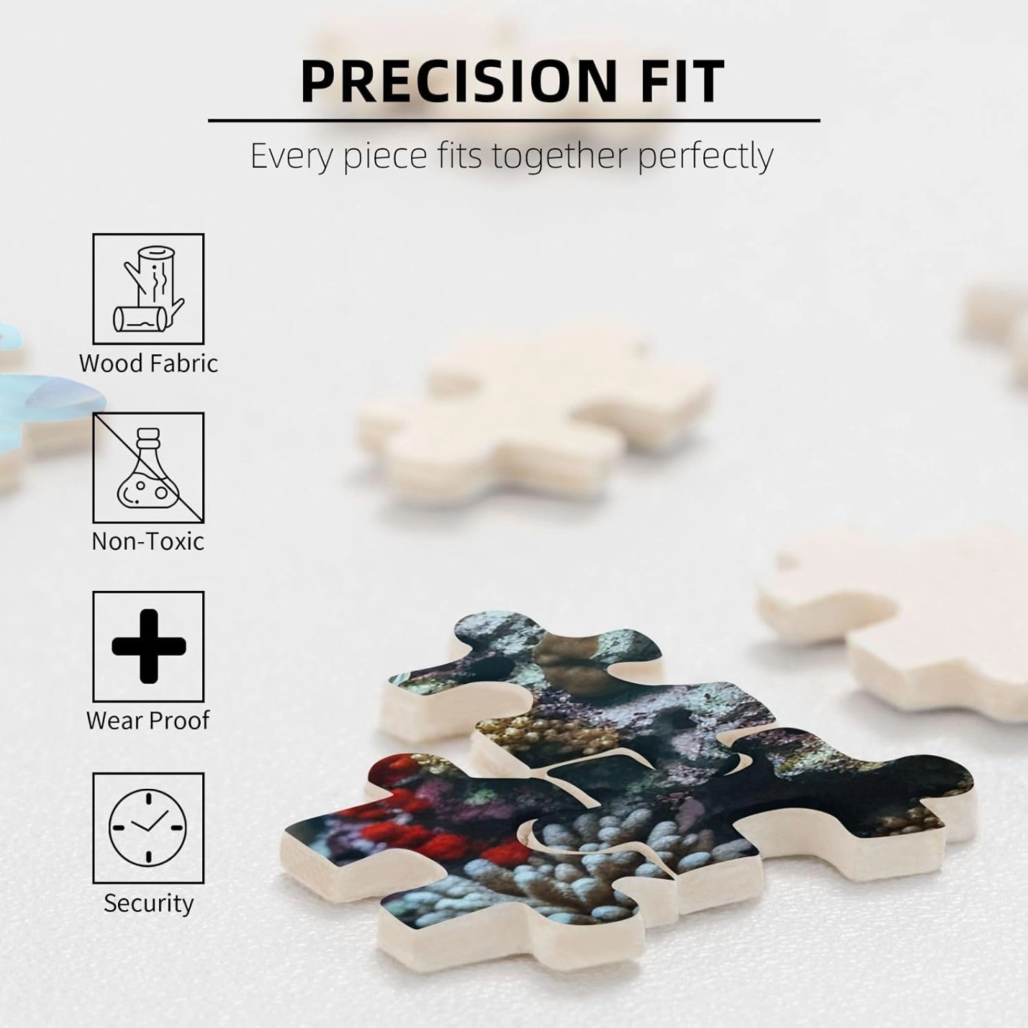 1000 Piece Jigsaw Puzzles for Adults Challenging Puzzle Wooden Picture Puzzle Personalized Custom Seabed Underwater Fish Wood Puzzle for Family Game Nights Gifts 29.5x19.7 inches Puzzle