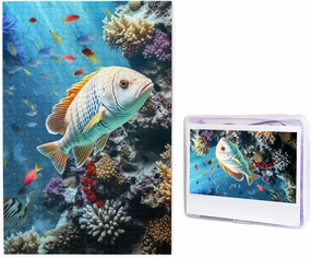 1000 Piece Jigsaw Puzzles for Adults Challenging Puzzle Wooden Picture Puzzle Personalized Custom Seabed Underwater Fish Wood Puzzle for Family Game Nights Gifts 29.5x19.7 inches Puzzle