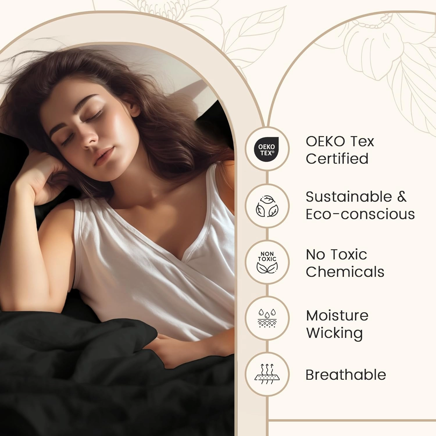 100% Egyptian Cotton Sheets Queen Size Set, 800 TC Deep Pocket Queen Sheets Set, Soft Breathable Sateen Weave 4 PC Elasticated Sheet & Pillowcase Sets, No Pill & Shrink, Fade Resistant- Black