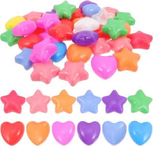 100pcs Colorful Star Heart Shaped Ocean Balls Swimming Ball Pit for Boy Girl Fun Pool for Parties Educational Play for Bathtub Activities