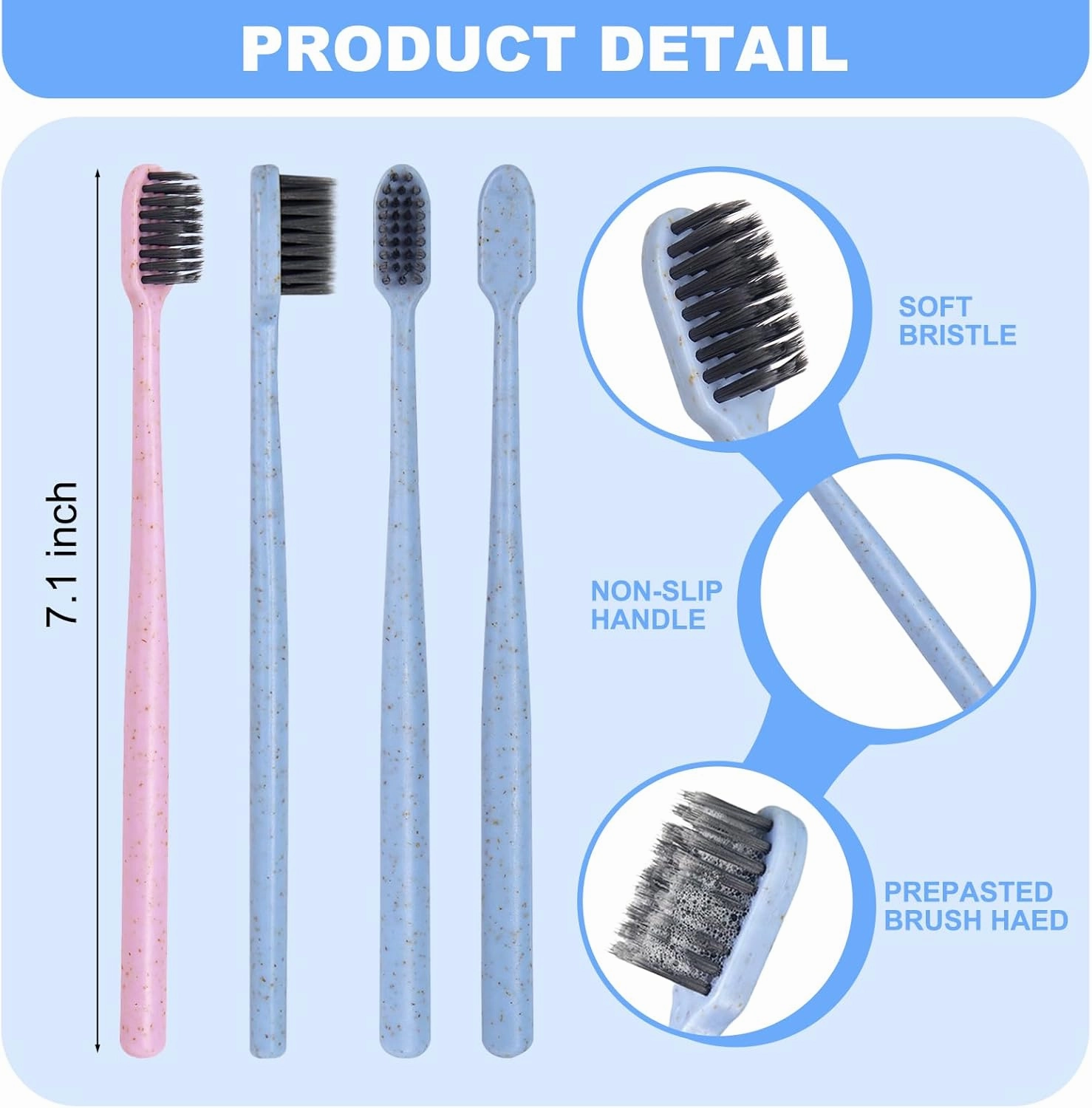 100Pcs Prepasted Disposable Toothbrushes Bulk Individually Wrapped Pre Pasted Soft Bristle Tooth Brush Set Travel Colorful Toothbrushes for Homeless Gift Hotel Camping Travel
