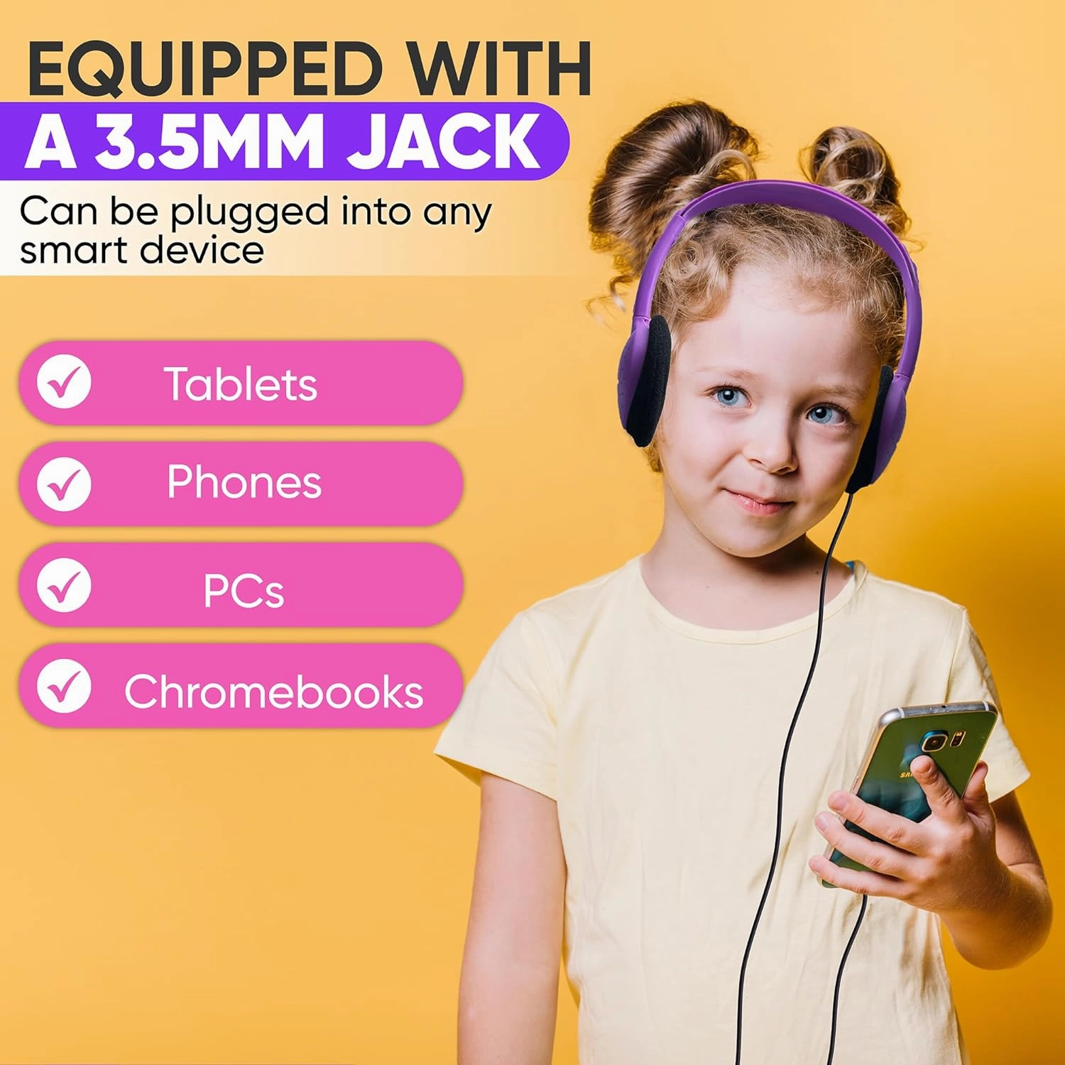 10 Pack Bulk Wired Headphones, On Ear with 3.5mm Jack, 4ft Tangle Free Cable, Comfortable Fit, Affordable and Cost Effective, Ideal for School Classroom Testing Students Events Groups, Mix