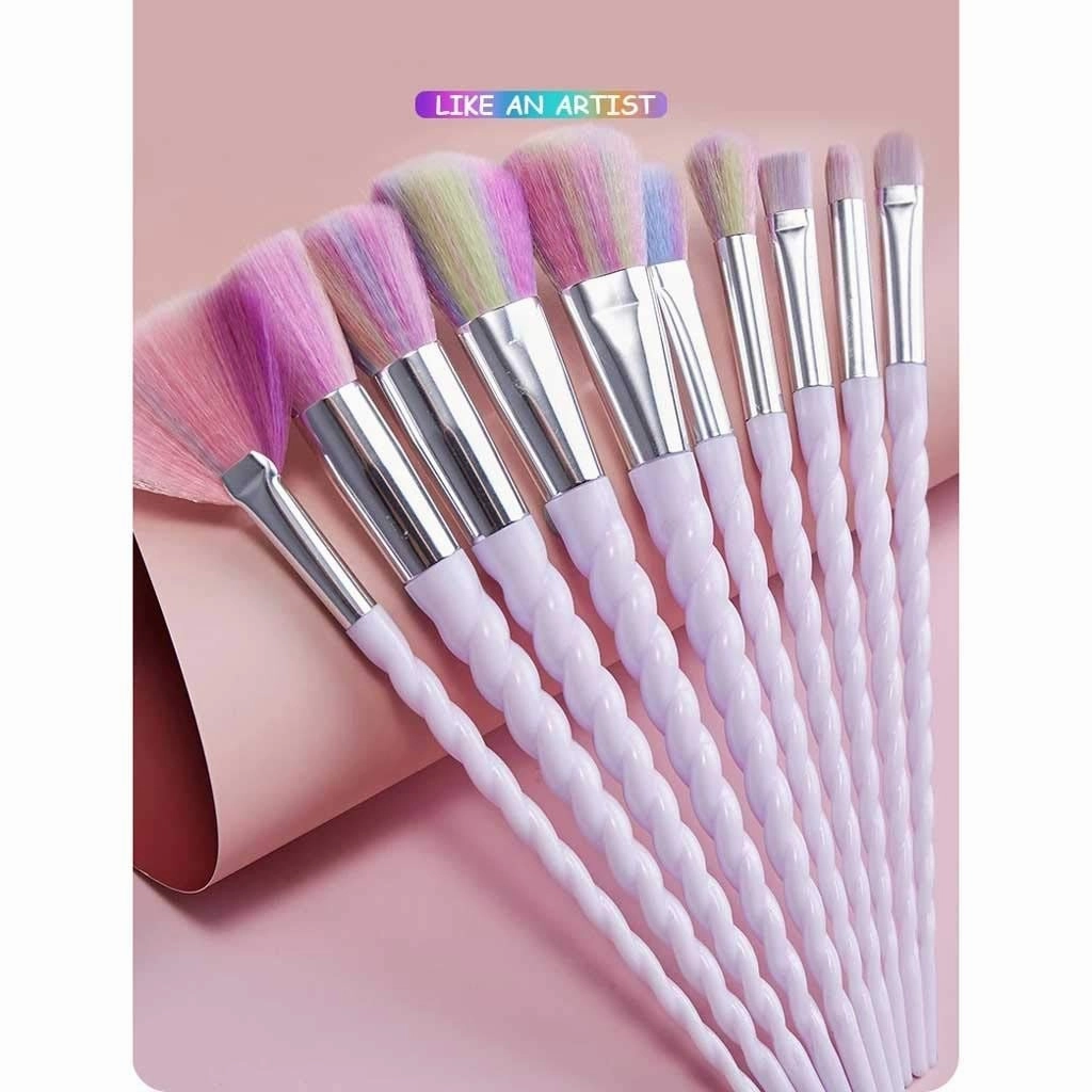 10pcs Makeup Brushes Sets Foundation Powder Cosmetic Blush Eyeshadow Women Beauty Glitter Make Up Brush Tools(03)