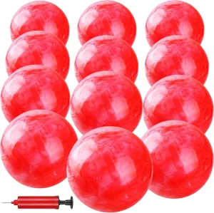 12 Pcs Marbleized Bouncy Balls Kick Balls Inflatable Sensory Balls for Beach School Playground Indoor/Outdoor Play Balls