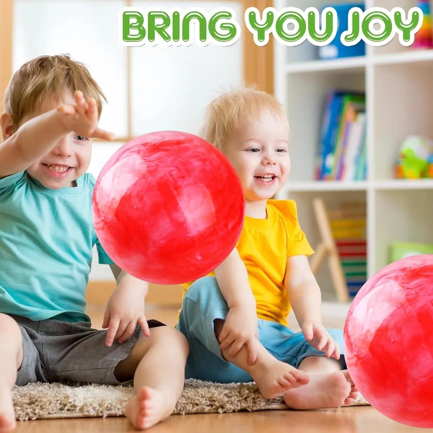 12 Pcs Marbleized Bouncy Balls Kick Balls Inflatable Sensory Balls for Beach School Playground Indoor/Outdoor Play Balls