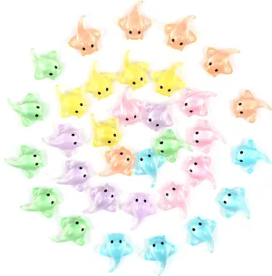 120Pcs Mini Sting Ray Figures Miniature Resin Stingrays Figurines Realistic Cute Sting Ray Decoration 6 Colors Portable Tiny Sting Ray Ornaments for DIY Dollhouse Micro Landscape Decor