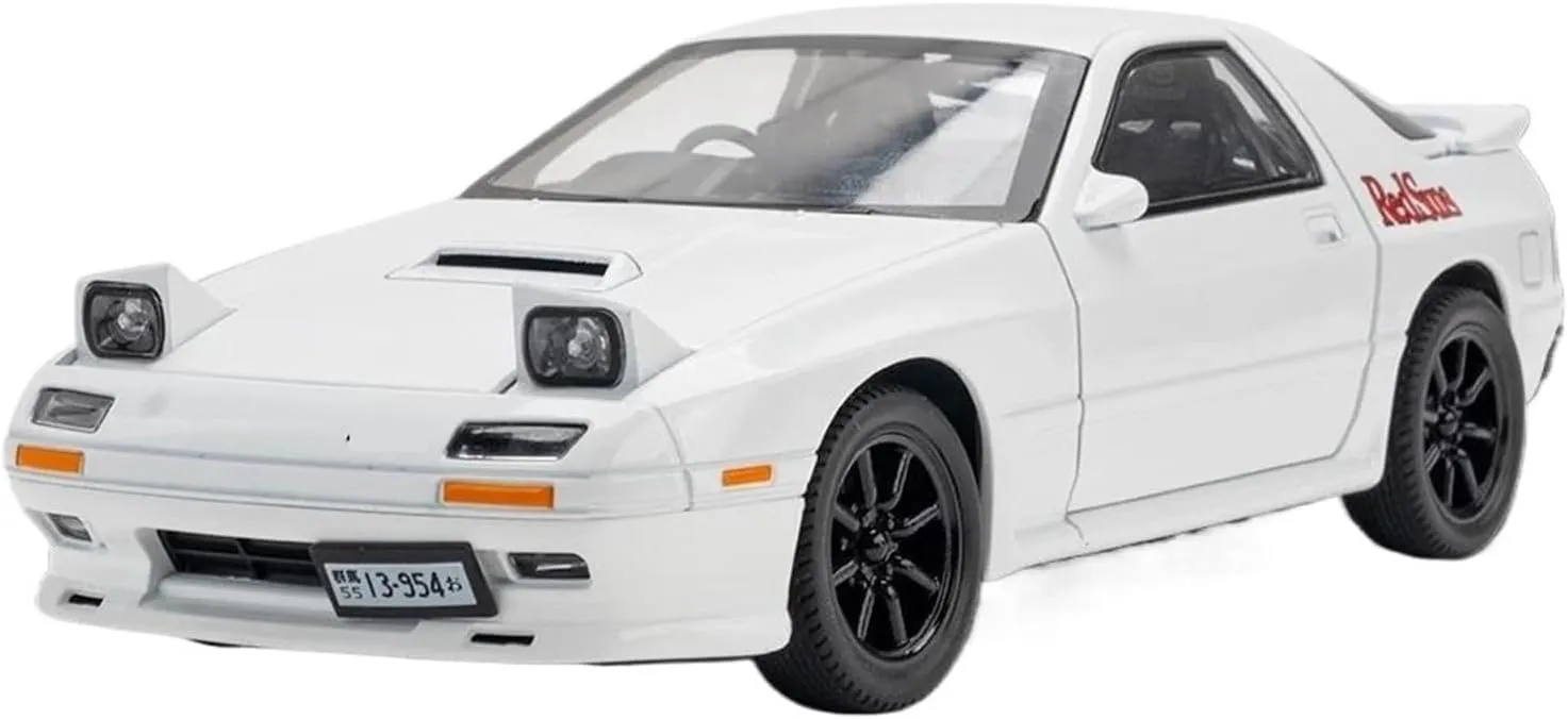 1:24 for RX7-FC Street Car Model Micro Diecast Metal Shock Absorbing Supercar Model(White)