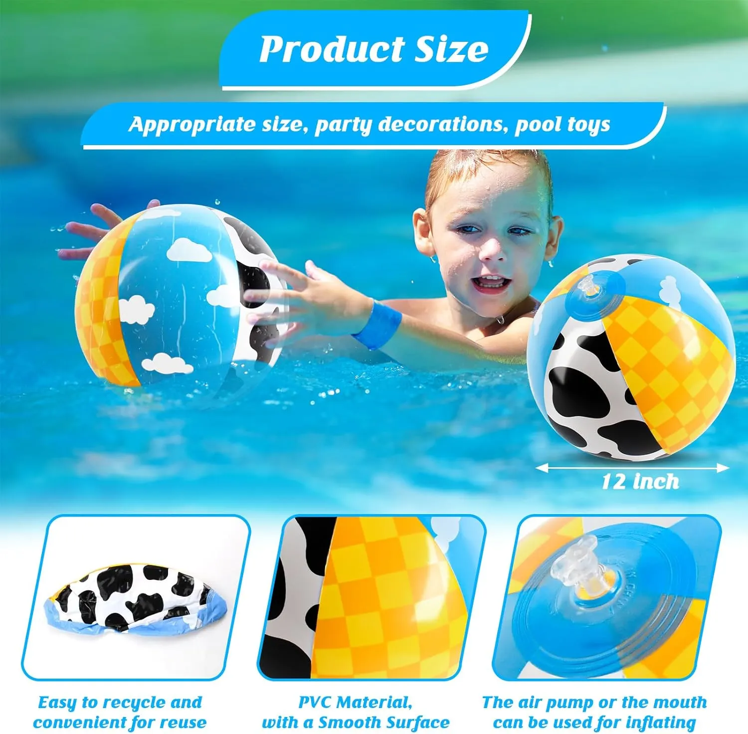 12PCS Beach Ball Summer Pool Party Supplies
