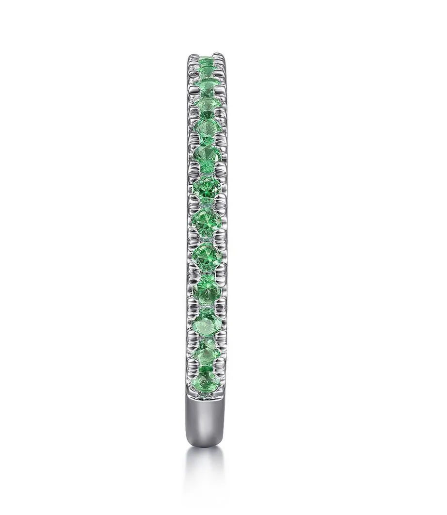14K White Gold Emerald Stackable Ring