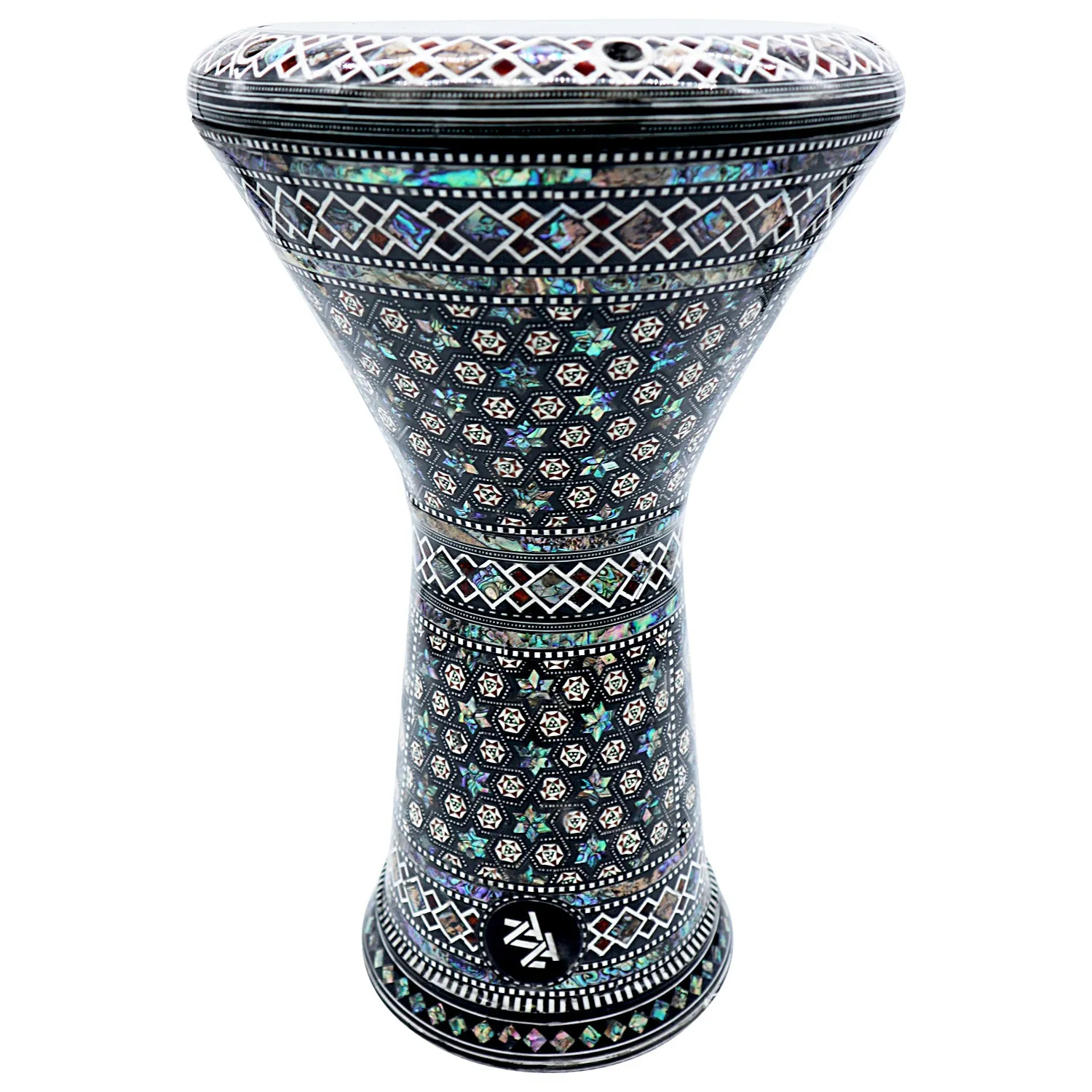 17.5'' Black Fort New Generation - Zaza Percussion Darbuka Doumbek - With Real Green Mother of Pearl - Blemish