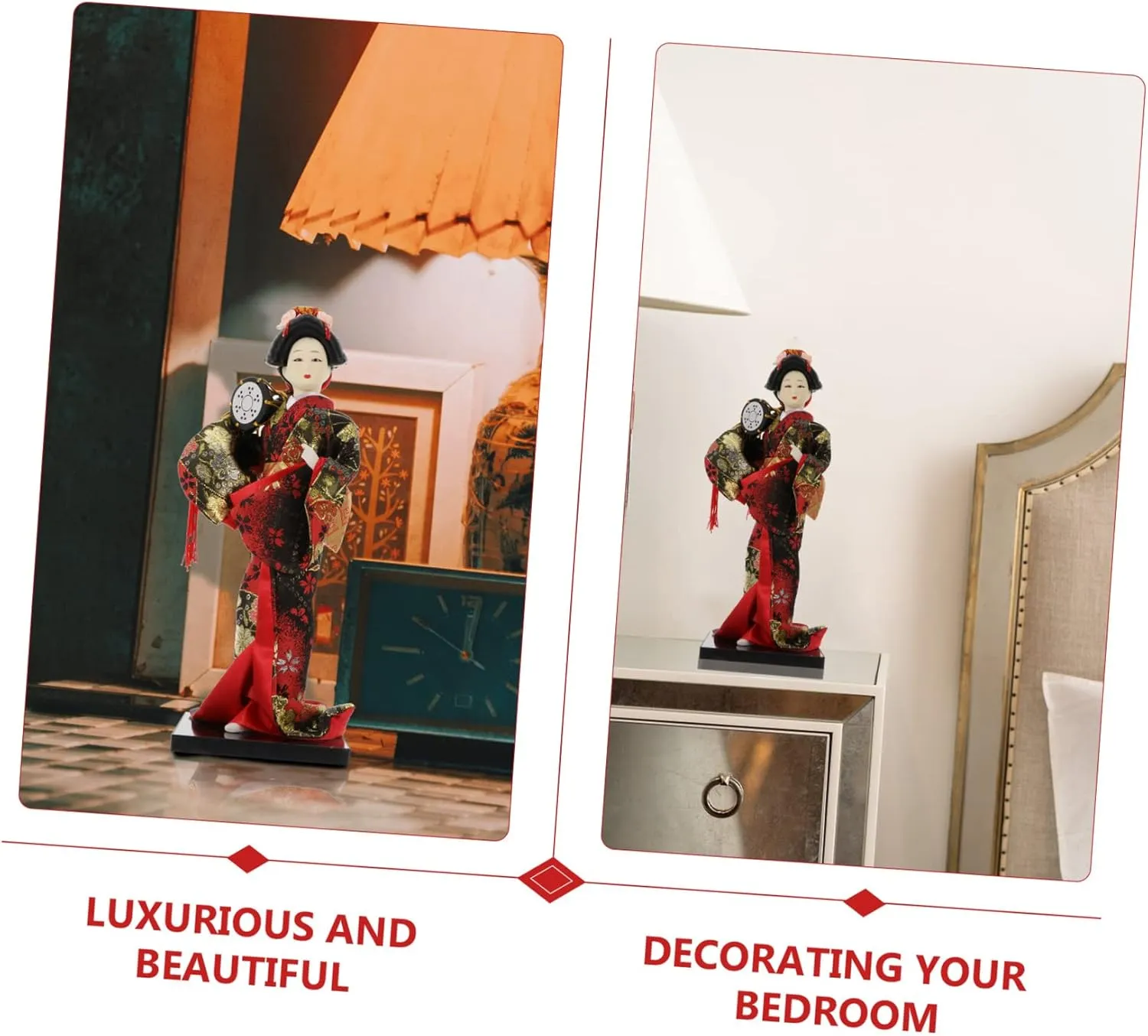 1pc Kimono Doll Japanese Doll Ornament Kimono Girl Figure Decoration Kimono Girl Statues Retro Decor Desktop Oriental Doll Car Decorations Wooden Household Miss Foam Accessories