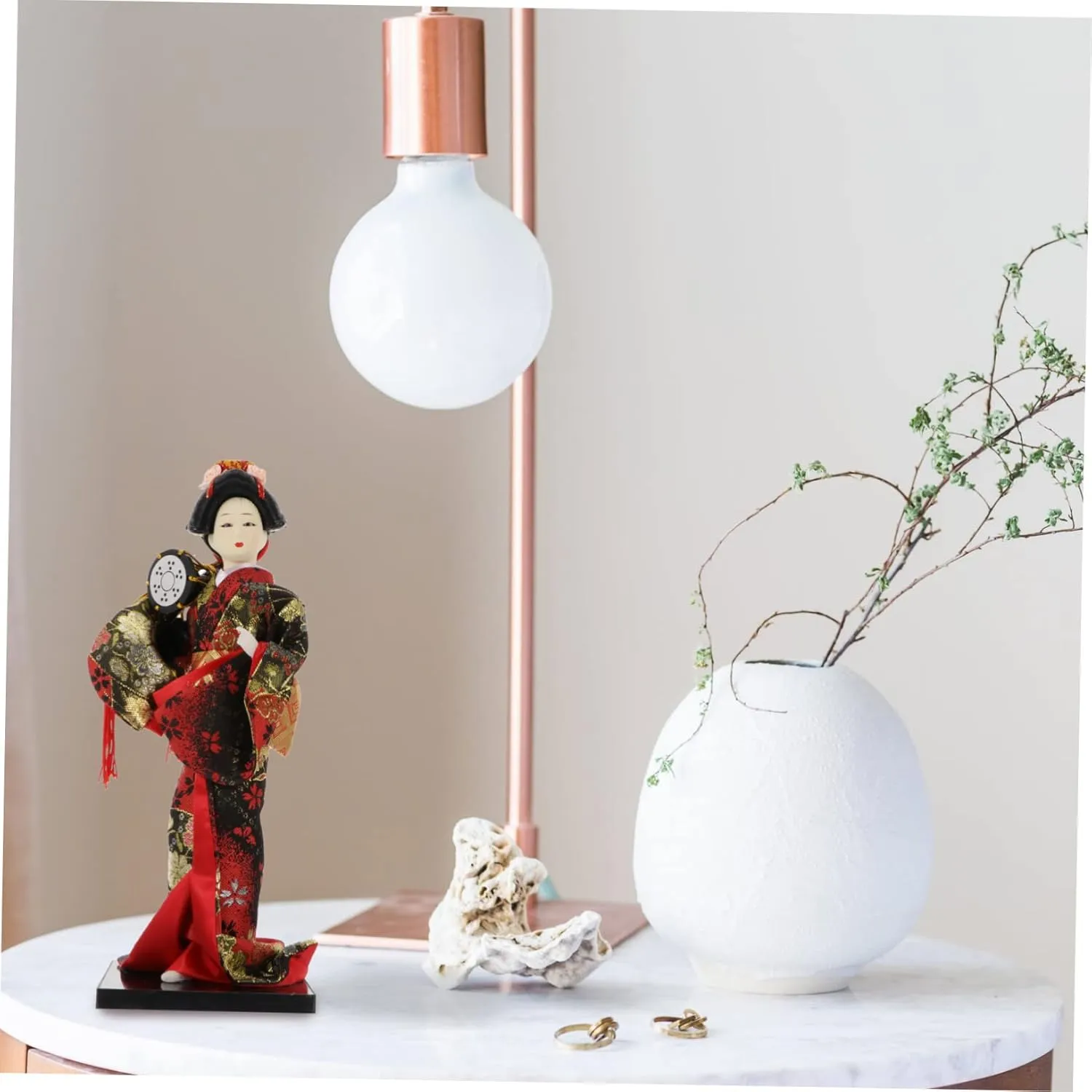 1pc Kimono Doll Japanese Doll Ornament Kimono Girl Figure Decoration Kimono Girl Statues Retro Decor Desktop Oriental Doll Car Decorations Wooden Household Miss Foam Accessories