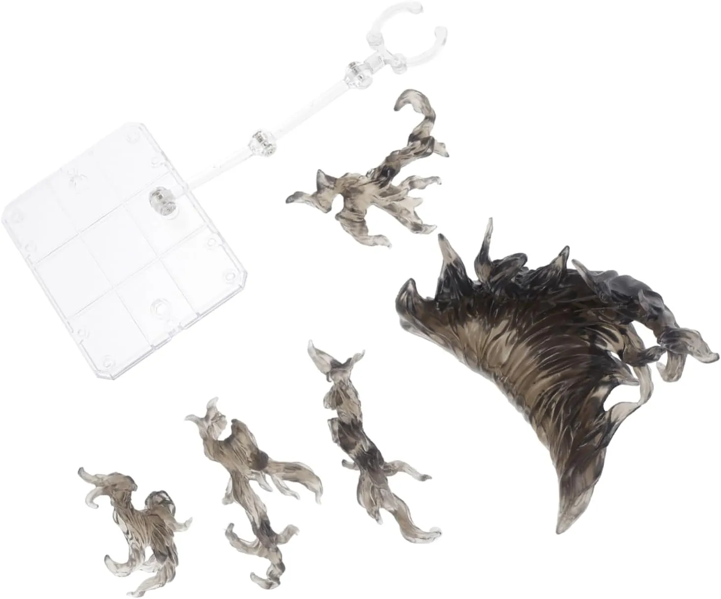 1Set Transparent Action Figure Display Holder with Fire Effect Base Sturdy Doll Support Frame for DIY Assembly for Showcasing Models Figures