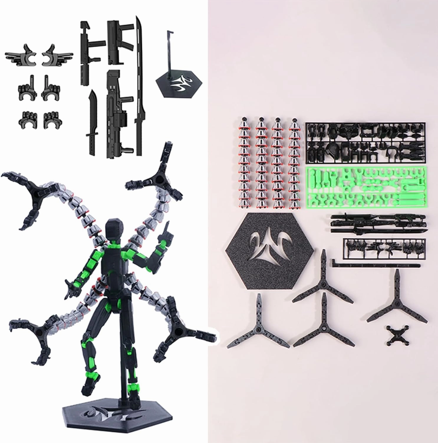1Set Action Figure Doctor Octopus Assembly Accessories 3D Printed Multi-Jointed Movable Robot Model Gift