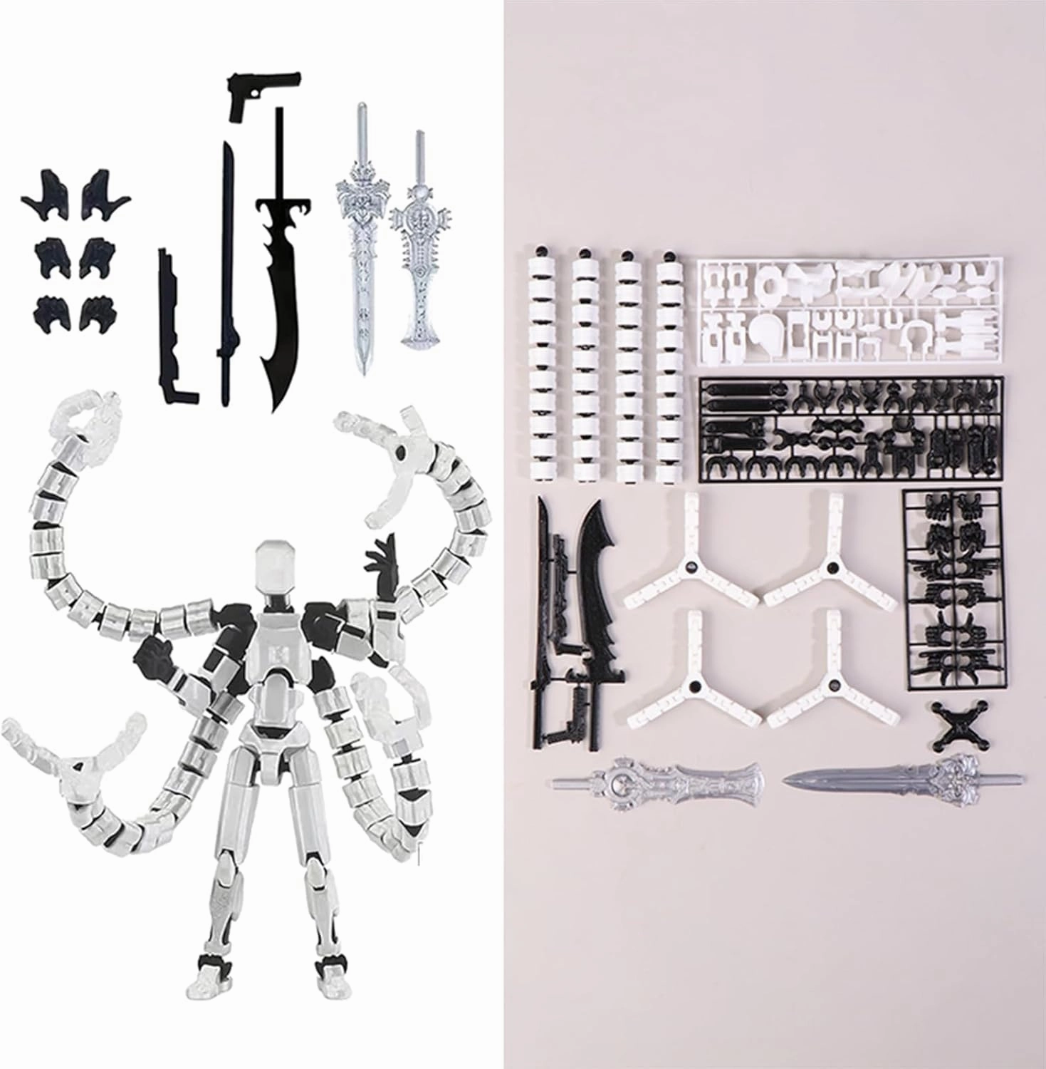 1Set Action Figure Doctor Octopus Assembly Accessories 3D Printed Multi-Jointed Movable Robot Model Gift