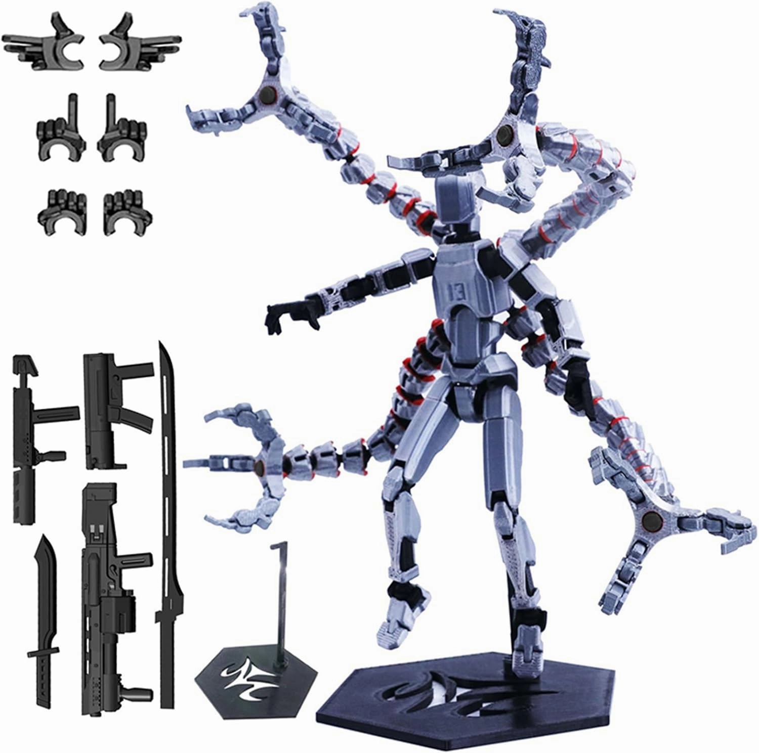 1Set Action Figure Doctor Octopus Assembly Accessories 3D Printed Multi-Jointed Movable Robot Model Gift