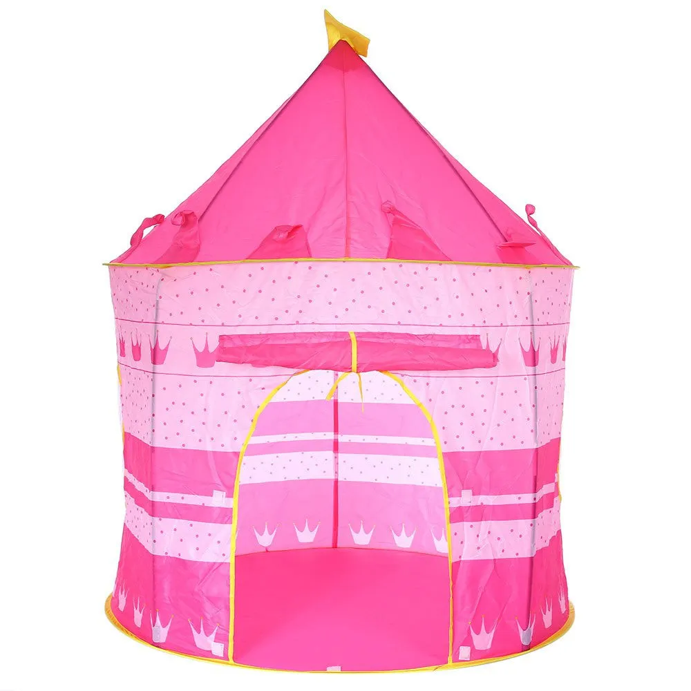 2 Colors Portable Foldable Play Tent Prince Folding Tent Kids Children Boy Castle Cubby Play House Kids Gifts Outdoor Toy Tents