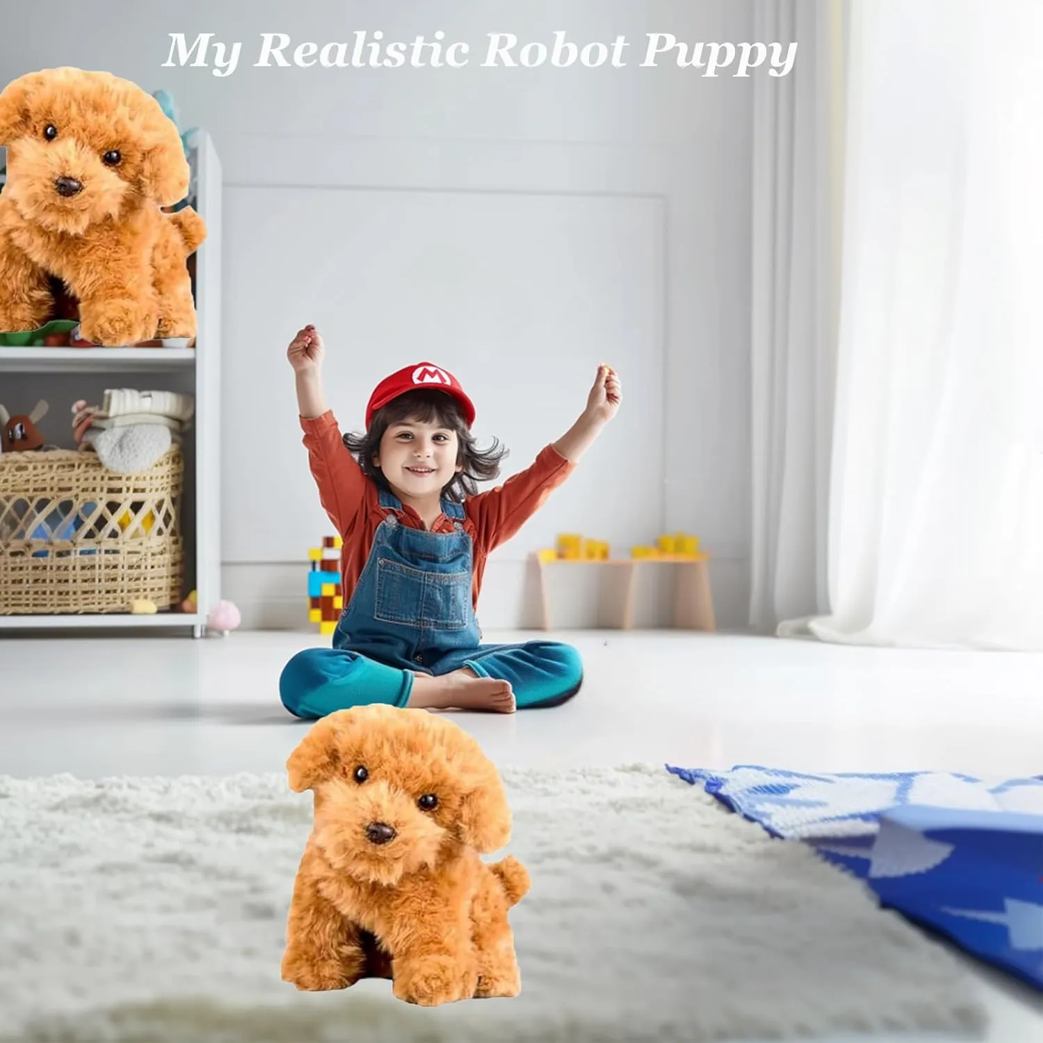 2025 New Nicoo - My Realistic Robot Puppy,Robot Puppy That Acts Like A Real Puppy,Ai Robotic Dog,Walking, Barking, Tail Wagging (B6-1PCS)