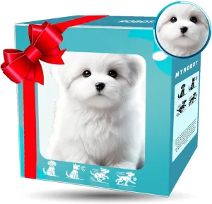 2025 New Robot Dog That Acts Like a Real Dog, Ai Robot Dog, That Moves Jumping, Twitching, and Shaking Ears, Handmade, Interactive Fun (White)