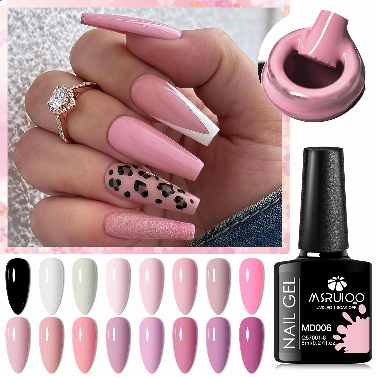 20Pcs Nude Pink Gel Polish Set 16 Colors Pastel Pink Light Soft Pink Gel Polish Nail Kit Lavender Purple Violet Grape Lilac Gel Manicure Kit Soak Off Uv LED Nail Lamp Gift for Women Girls