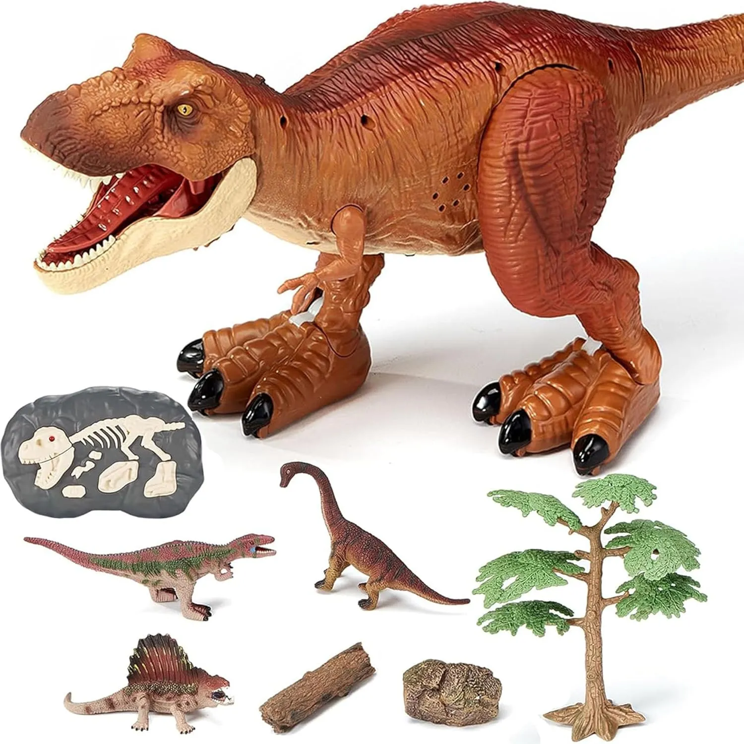 21inches Large Remote Control Dinosaur Toys for Boys Girls 3-10 Years Old RC Tyrannosaurus Dinosaur Toys Sound, Light, Roaring, Mist Spray, Realistic Walking T-Rex