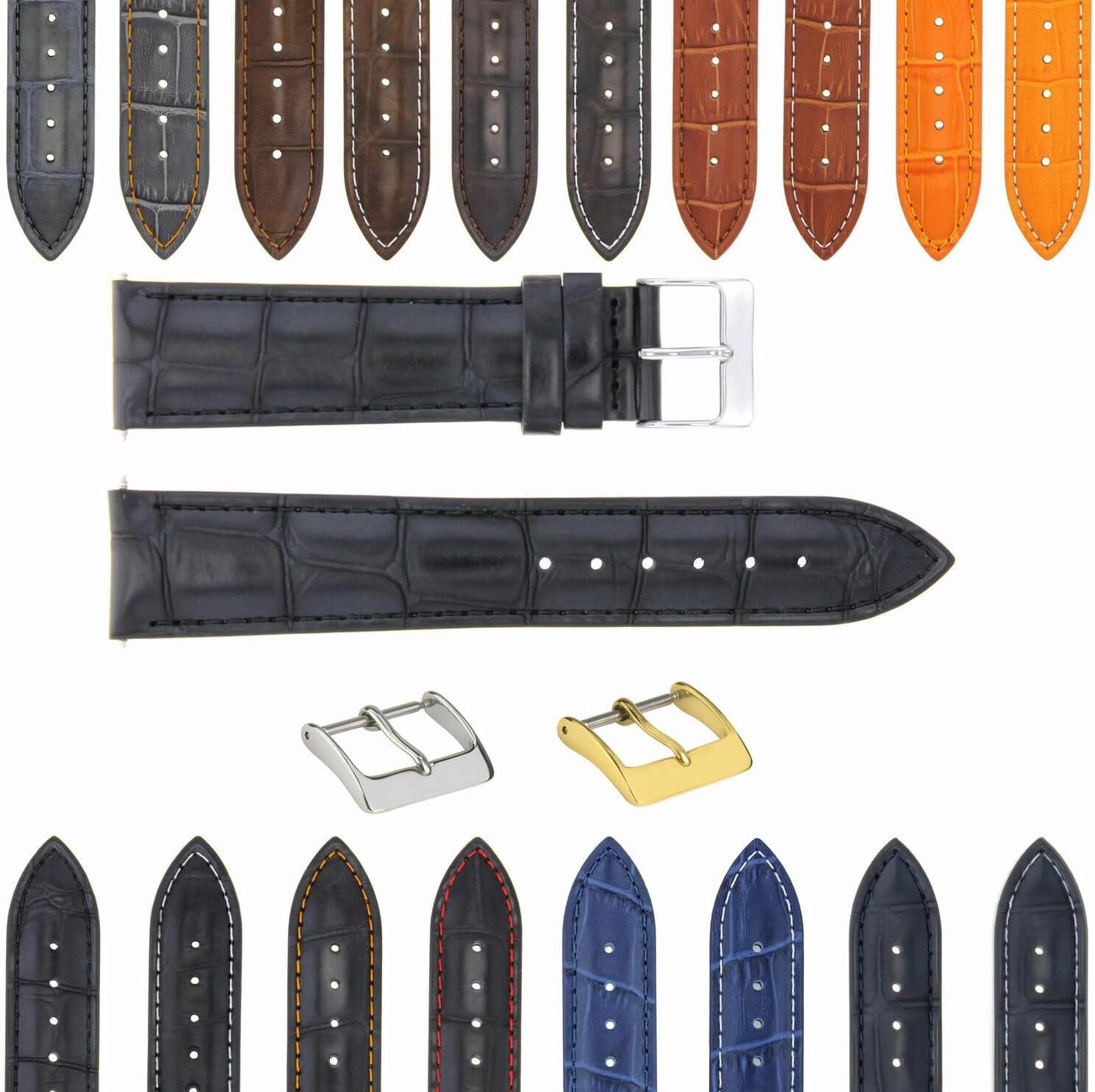 21mm Genuine Leather Watch Band Strap Compatible with Longines Watch