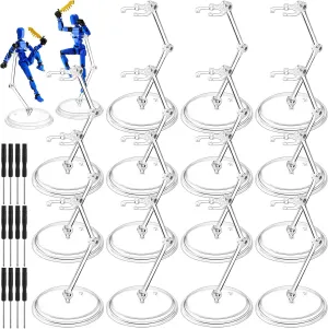 24 Set Action Figure Stand with Screwdriver Display Holder Base Clear Action Figure Accessories Plastic Stand Display for 6.3 Inch or 1/144 Hg/rg Model