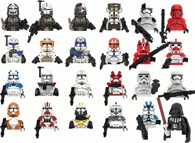 24-Piece (2-Inch) Clone Trooper Play Set, Space War Mini Building Set, Clone Trooper Figure with Weapons, Best Gift for Kids Over 15 Years Old, New