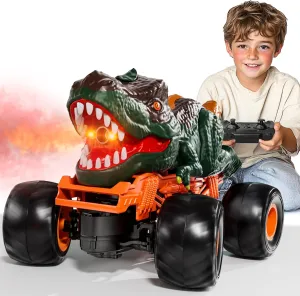2.4GHz Remote Control Dinosaur Car Toys Gifts for 3 4 5 6 Year Old Boys Kids, Remote Control Dino Truck Toys for Kids 3-5 4-7 8-12, Dinosaur Toys for 3 4 5 Year Old Boys