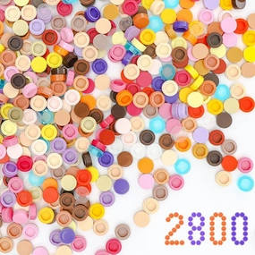 2800PCS Pixel Bricks, 1X1 Round Plates - 28 Colors Building Blocks Parts and Pieces - Transparent Pixel Arts Dots Bulk Studs Accessories Kit Compatible with Major Brand 98138
