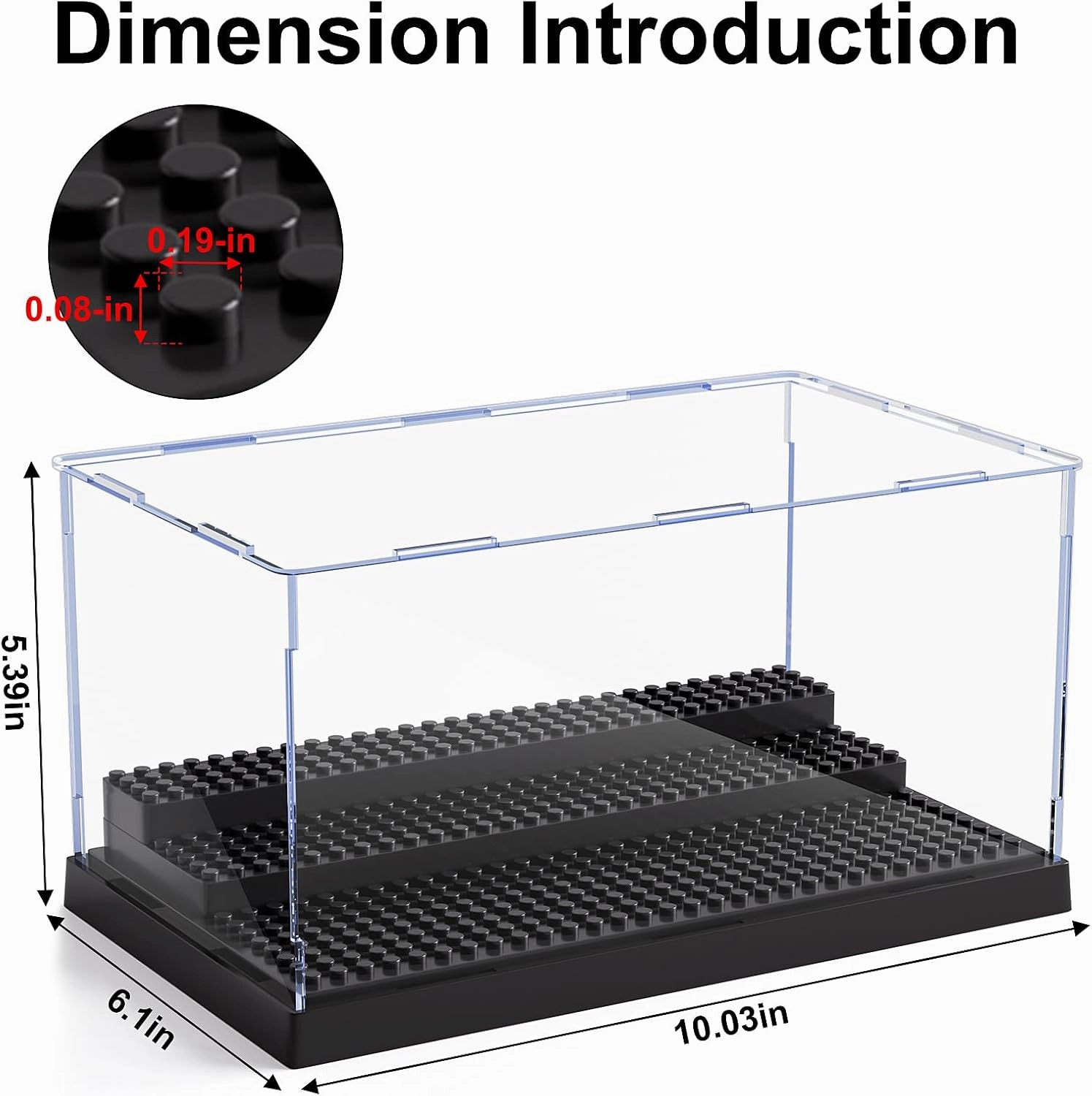 2 Pack Minifigure Display Case for Action Figures Blocks, Clear Dustproof Acrylic Display Box Storage with 3 Movable Steps Gifts for Children,Black…
