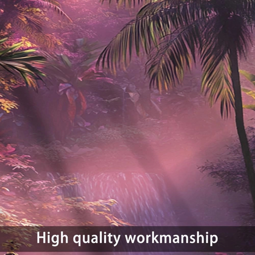 2 Panels Tropical Forest River Valances for Windows, Jungle Stream Tree Scenery Rod Pocket Valance Curtains Home Decor Window Treatment for Kitchen/Living Room, 54" W X 18" L