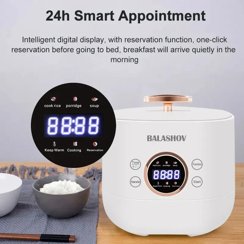2L Smart Electric Rice Cooker Compact & Versatile Kitchen