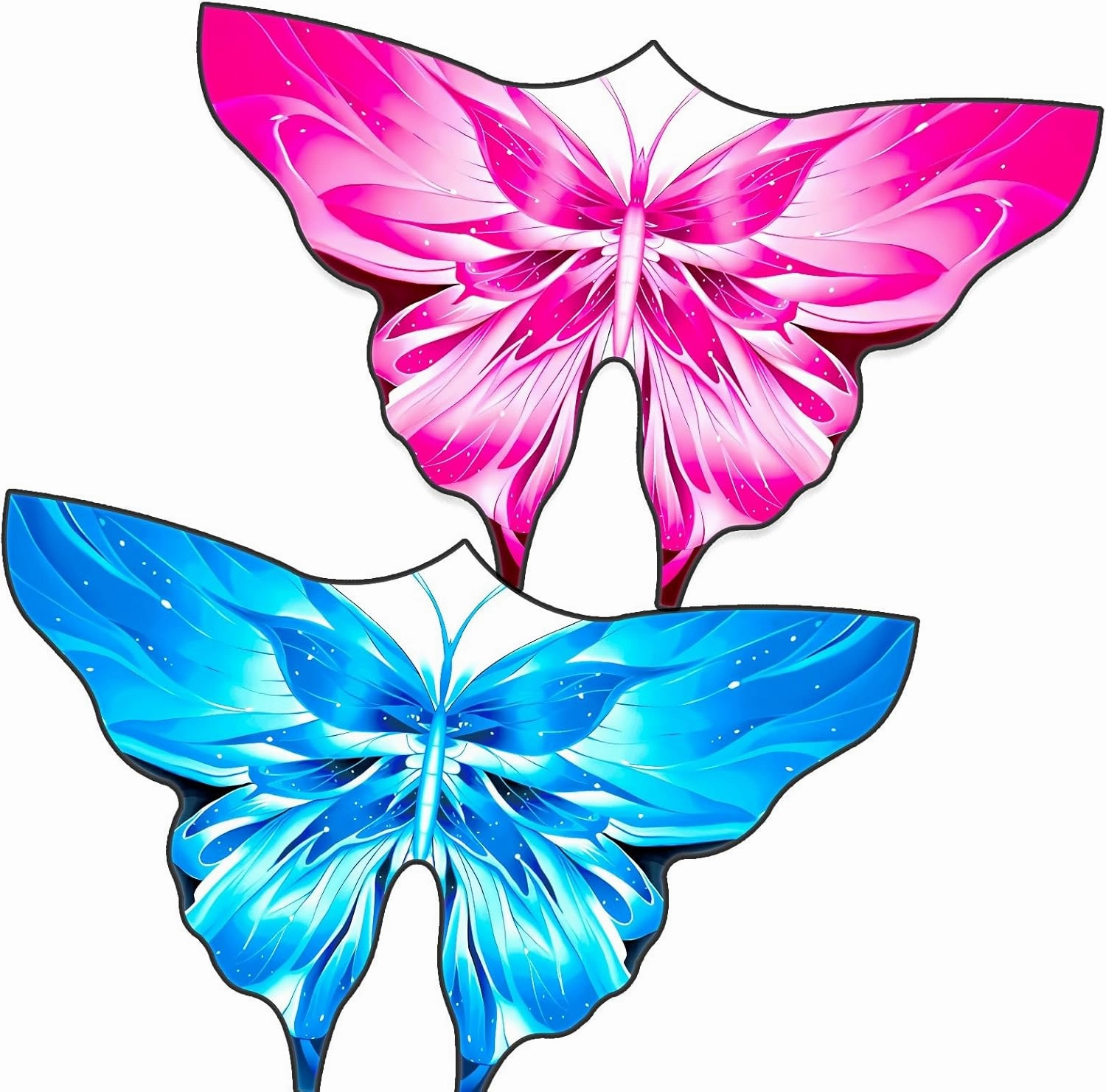 2Pack Butterfly Kites for Kids and Adults, Easy to Fly for Beginner and Toddlers, Comes with Two 300ft Kite String Handle, Single Line Beach Kite.