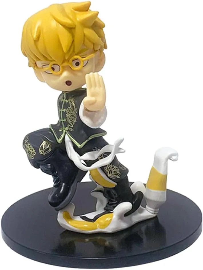 2pcs Mob and Reigen Arataka Figure Kung Fu Version Anime Figurine 4.33" Cute Mob Action Figure Statue Collectibles Desktop Decoration