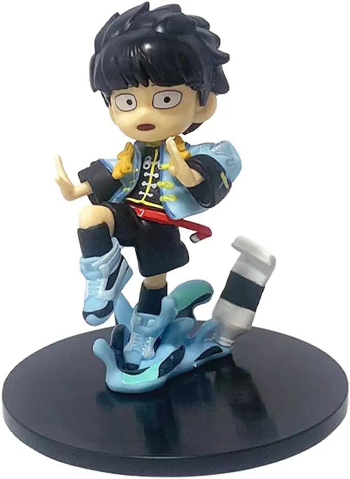 2pcs Mob and Reigen Arataka Figure Kung Fu Version Anime Figurine 4.33" Cute Mob Action Figure Statue Collectibles Desktop Decoration