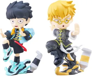 2pcs Mob and Reigen Arataka Figure Kung Fu Version Anime Figurine 4.33" Cute Mob Action Figure Statue Collectibles Desktop Decoration