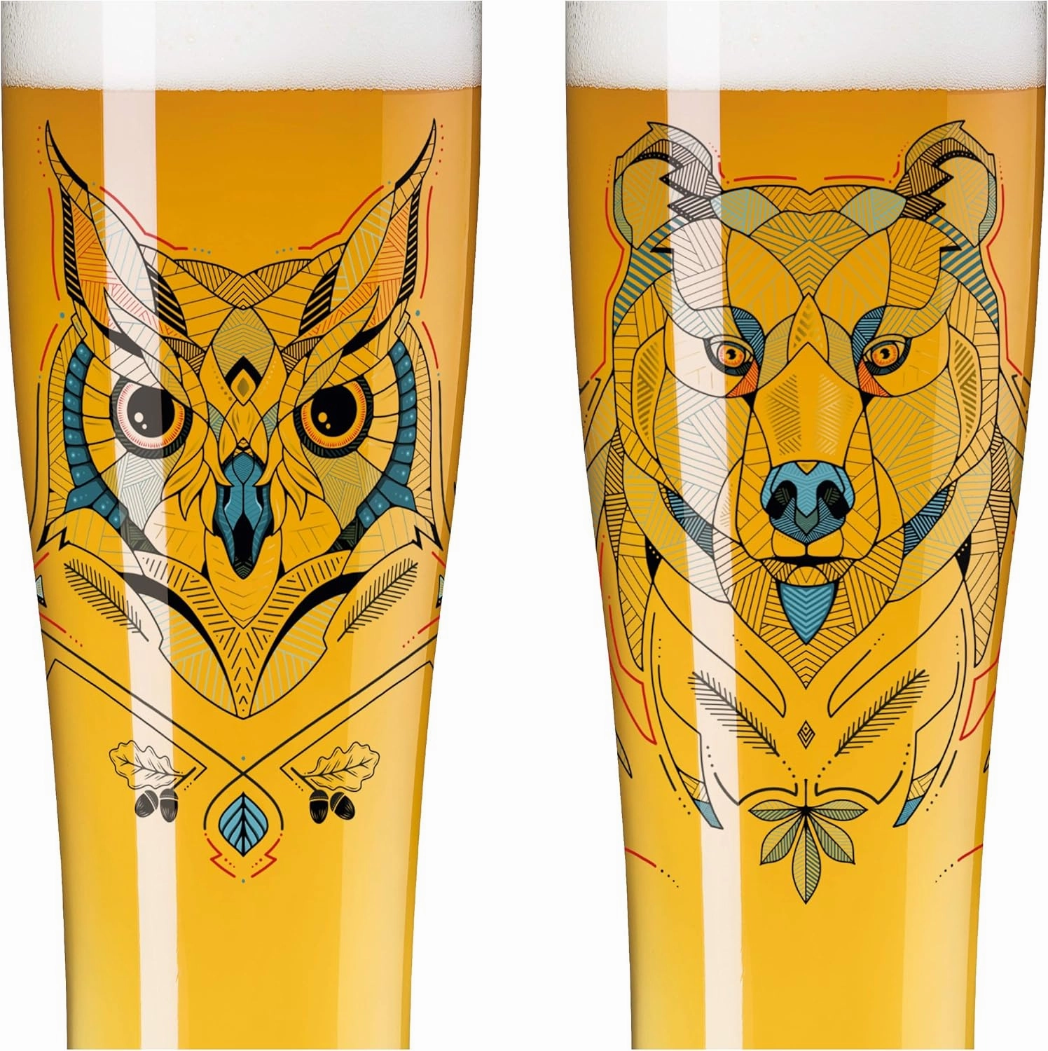 3481001 Custom Time #1 Wheat Beer Glass Set, multicoloured