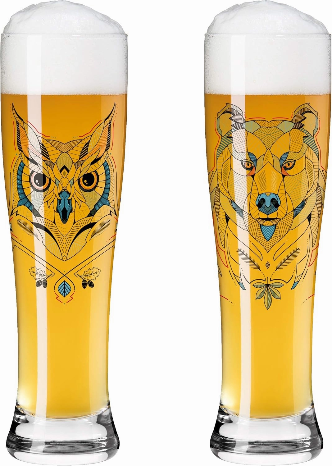 3481001 Custom Time #1 Wheat Beer Glass Set, multicoloured