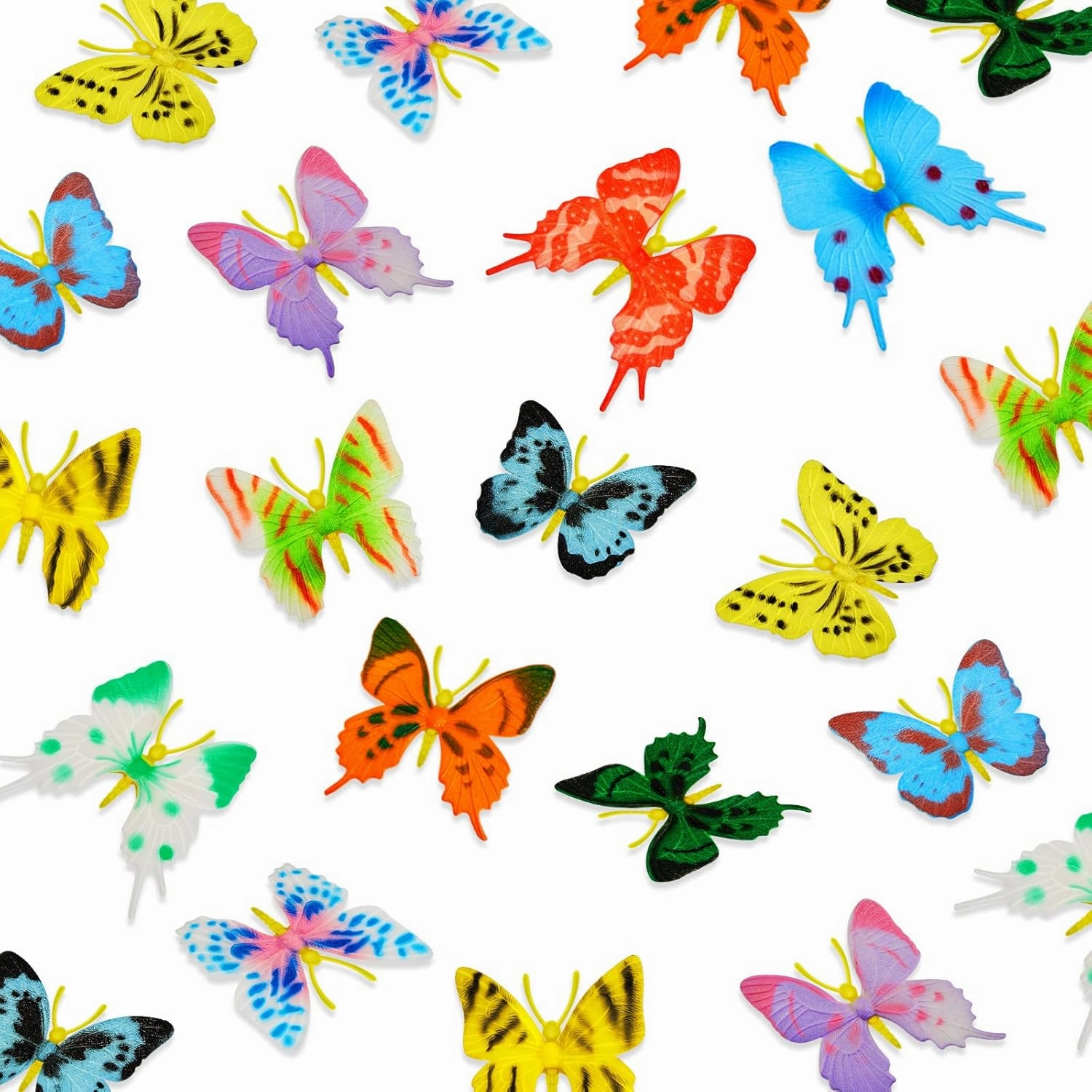 36 Pcs Plastic Butterflies Toy Vbs 2025 Decorations Butterflies Action Figures Art Lifelike Butterfly Decoration Removable Reusable for Party Favor Wall Decor, 12 Styles