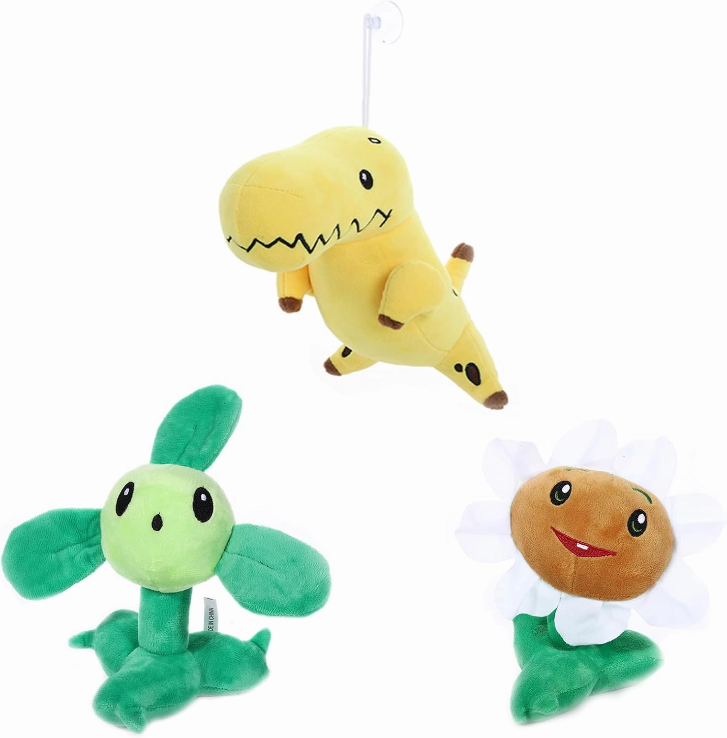 3 PCS PVZ Plant and Zombies Plush Plants Sets 1 2 Stuffed Soft Toys Trefoil, Cool Banana,Marigold PVZ Figure Doll, Great Gifts for Boys and Girls