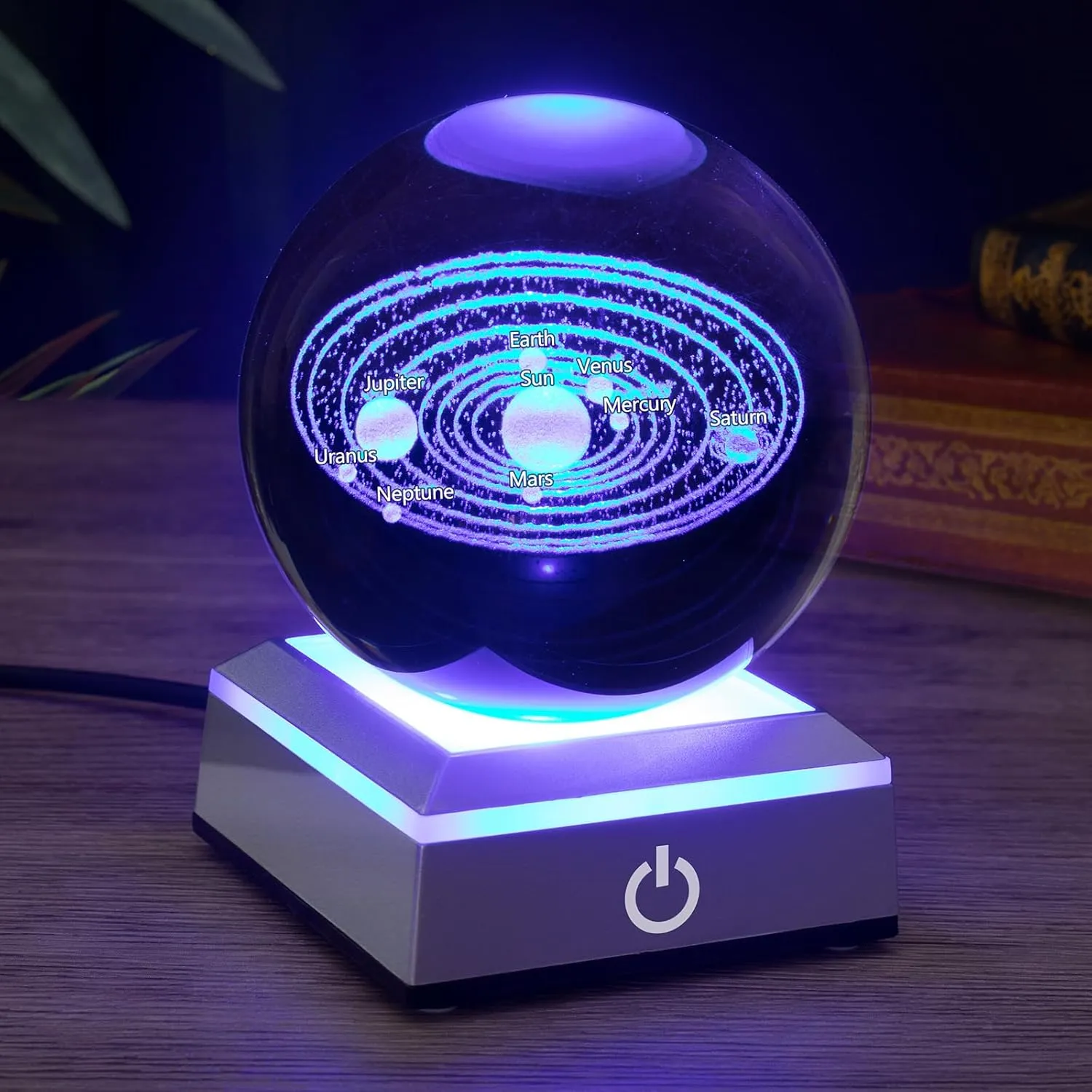 3D Solar System Crystal Ball Universe Gifts with Laser Engraved Model Astronomy Decor Gift for Kids, Space Physics Enthusiasts, and Science Teacher Gifts