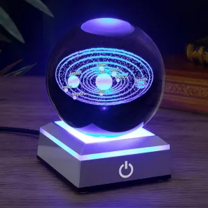 3D Solar System Crystal Ball Universe Gifts with Laser Engraved Model Astronomy Decor Gift for Kids, Space Physics Enthusiasts, and Science Teacher Gifts