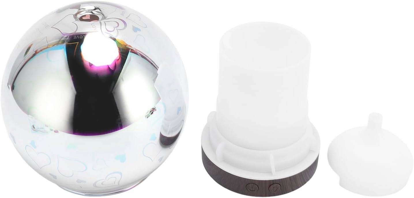 3D Glass Crystal Ball USB Ultrasonic Humidifier, Essential Oil Diffuser, Auto Shut Off Aromatherapy Machine with 7 Colors Night Light for Home Bedroom Hotel Yoga Spa
