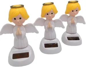 3Pcs Solar Powered Dancing Angel Bobble Head Toy Decorations for Dashboards, Solar Swinging Angel Dancing Figure Toy for Car Decoration Window Car Dashboard Decor