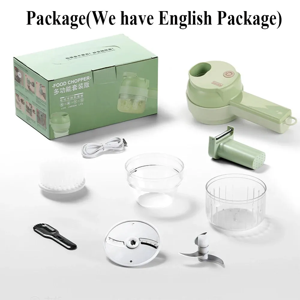 4-in-1 Electric Vegetable Cutter & Food Processor