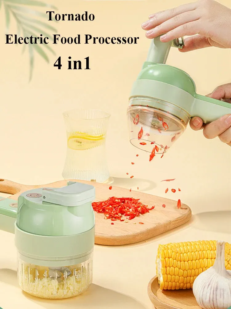 4-in-1 Electric Vegetable Cutter & Food Processor